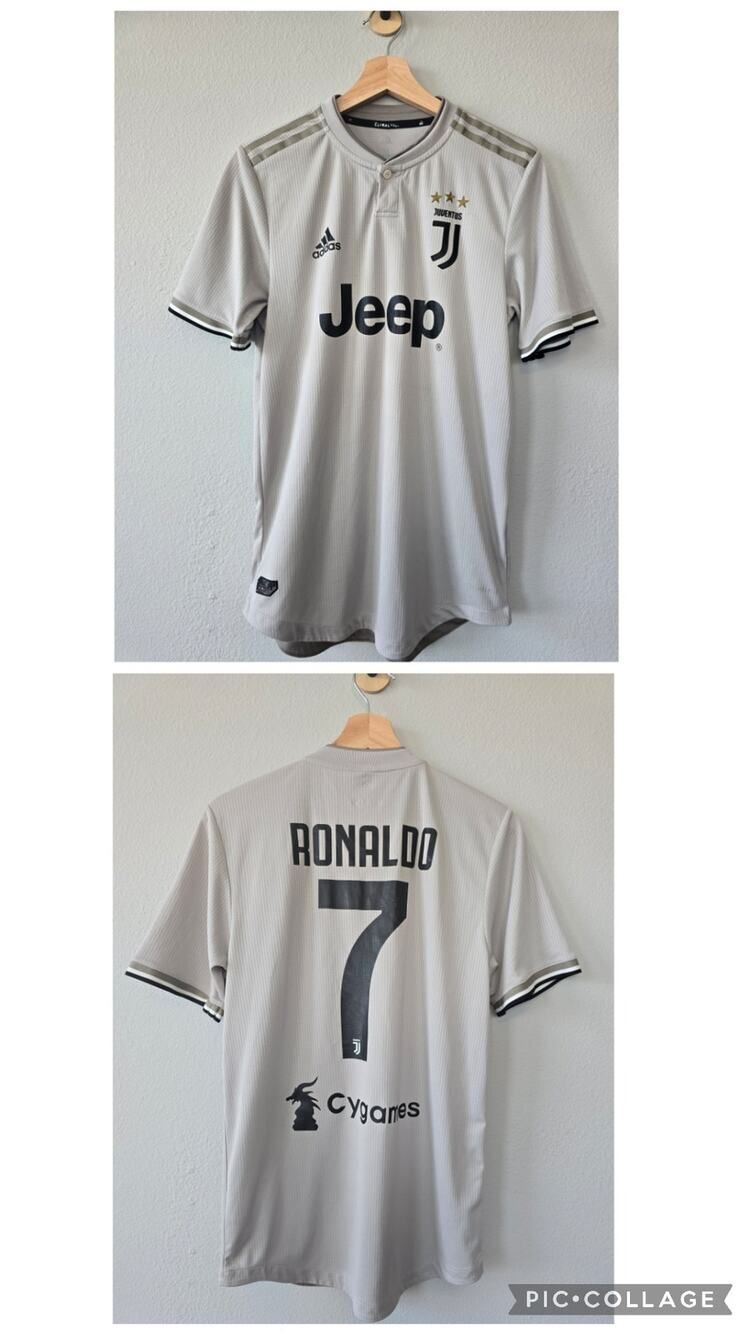 Adidas Juventus Ronaldo #7 Authentic Climachill Soccer Jersey Mens M Green Gray